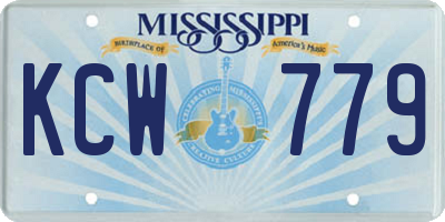 MS license plate KCW779