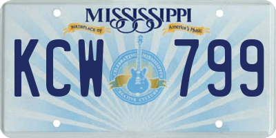MS license plate KCW799