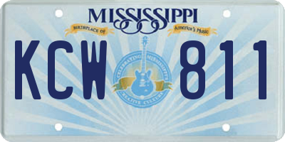 MS license plate KCW811