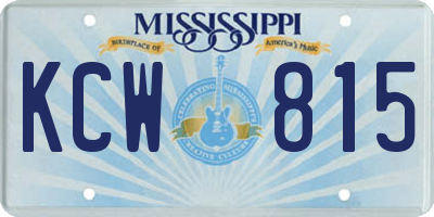 MS license plate KCW815