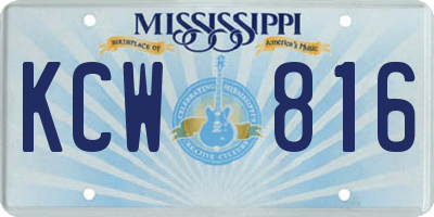MS license plate KCW816