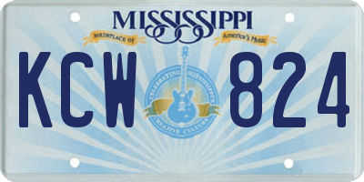 MS license plate KCW824