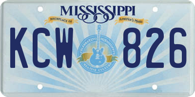 MS license plate KCW826