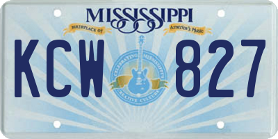 MS license plate KCW827