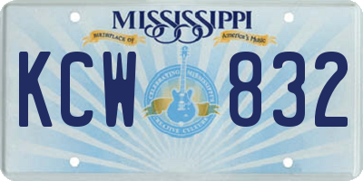 MS license plate KCW832