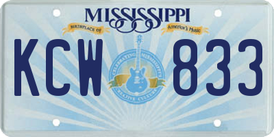MS license plate KCW833