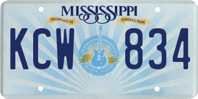 MS license plate KCW834