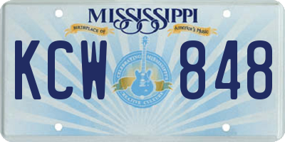 MS license plate KCW848