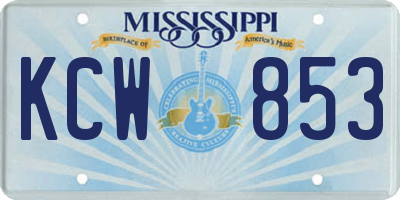 MS license plate KCW853