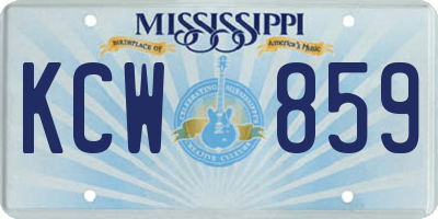 MS license plate KCW859