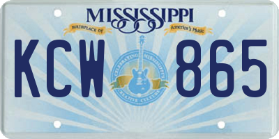 MS license plate KCW865