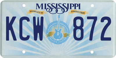 MS license plate KCW872
