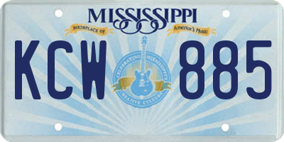 MS license plate KCW885