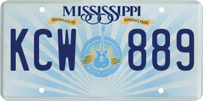 MS license plate KCW889