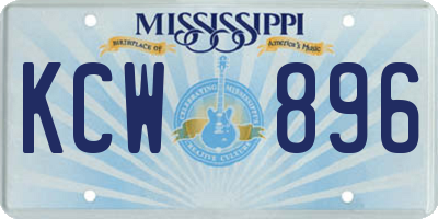MS license plate KCW896