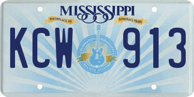 MS license plate KCW913