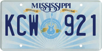 MS license plate KCW921