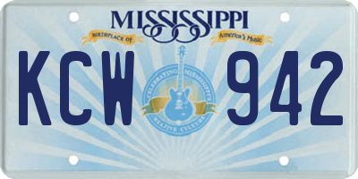 MS license plate KCW942