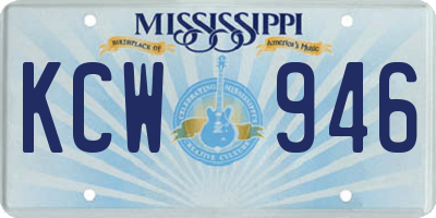 MS license plate KCW946