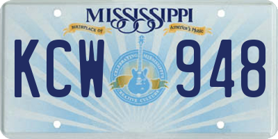 MS license plate KCW948