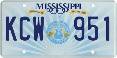 MS license plate KCW951