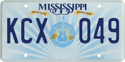 MS license plate KCX049