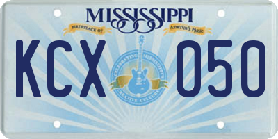 MS license plate KCX050