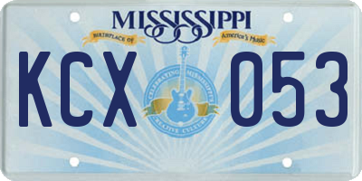 MS license plate KCX053