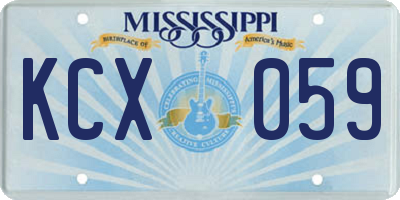 MS license plate KCX059