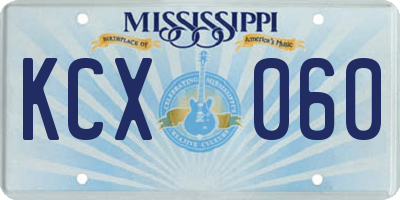 MS license plate KCX060