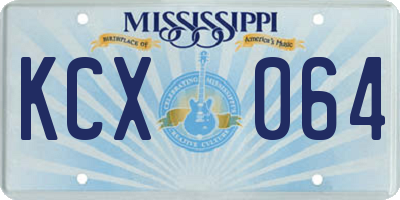 MS license plate KCX064