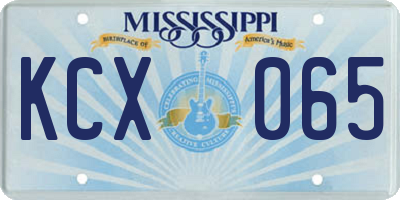 MS license plate KCX065