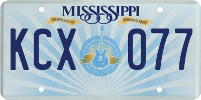 MS license plate KCX077