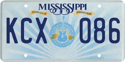MS license plate KCX086