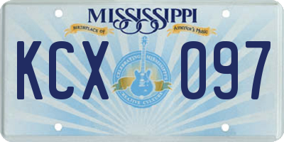 MS license plate KCX097