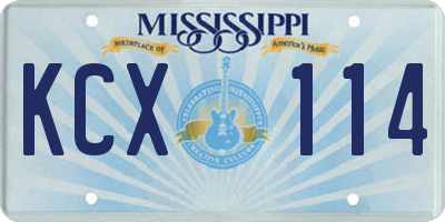 MS license plate KCX114