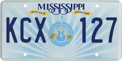 MS license plate KCX127