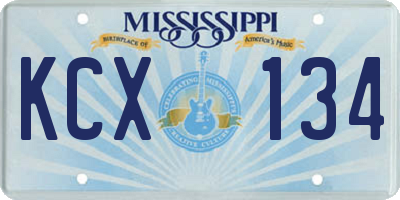 MS license plate KCX134
