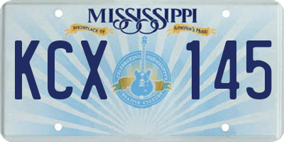 MS license plate KCX145