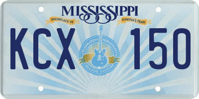 MS license plate KCX150
