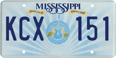 MS license plate KCX151