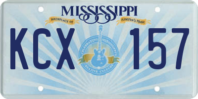 MS license plate KCX157
