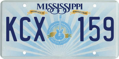 MS license plate KCX159
