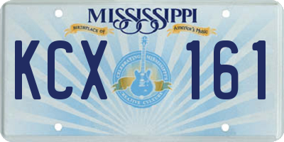 MS license plate KCX161
