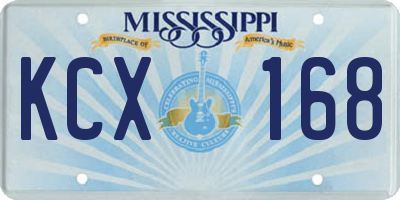 MS license plate KCX168