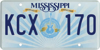 MS license plate KCX170