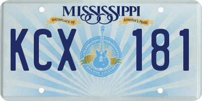MS license plate KCX181
