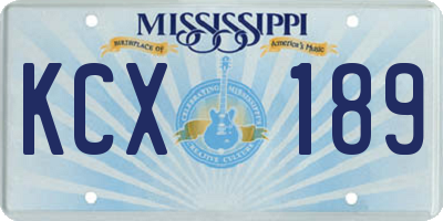 MS license plate KCX189