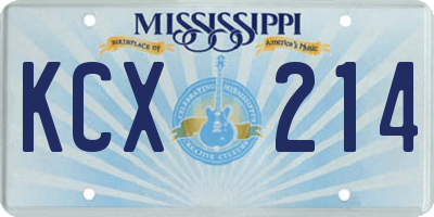 MS license plate KCX214
