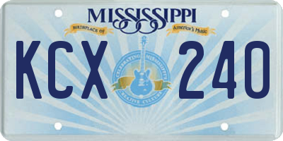 MS license plate KCX240